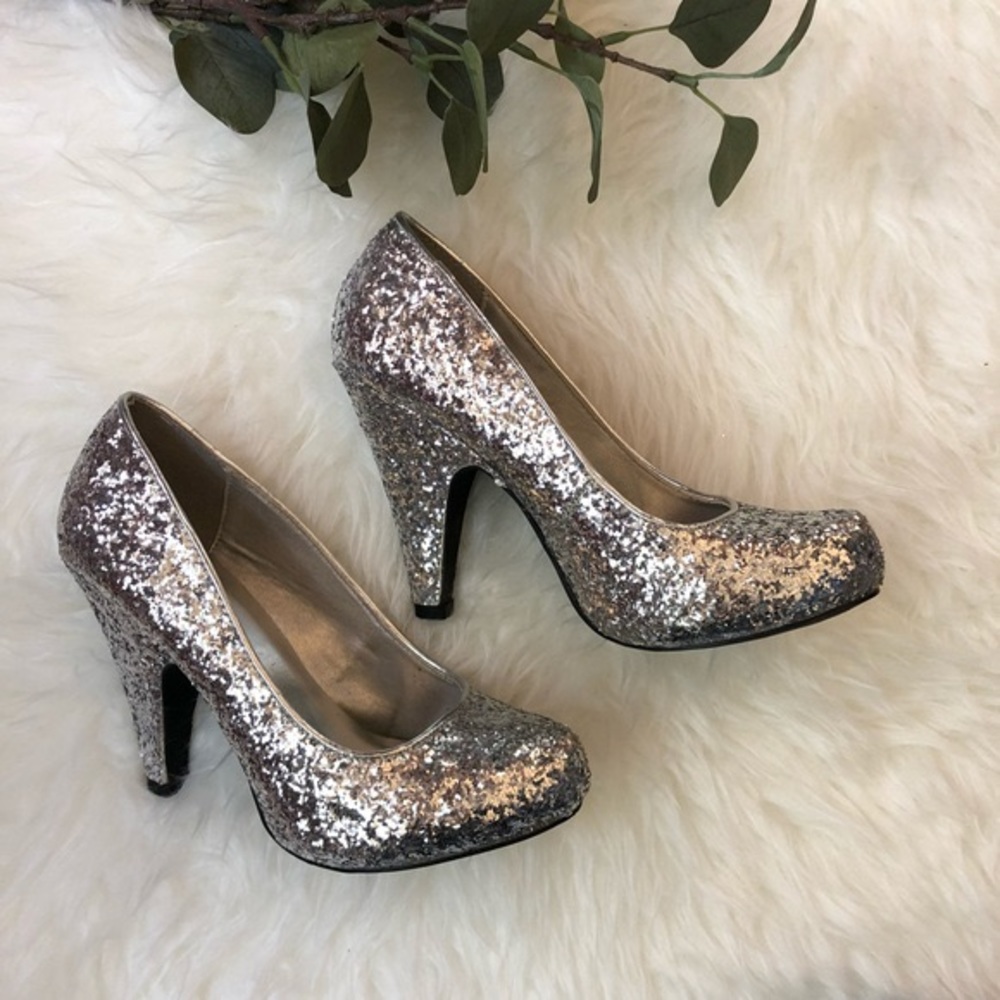 Qupid Sparkle Glitter Heel NEW size 8